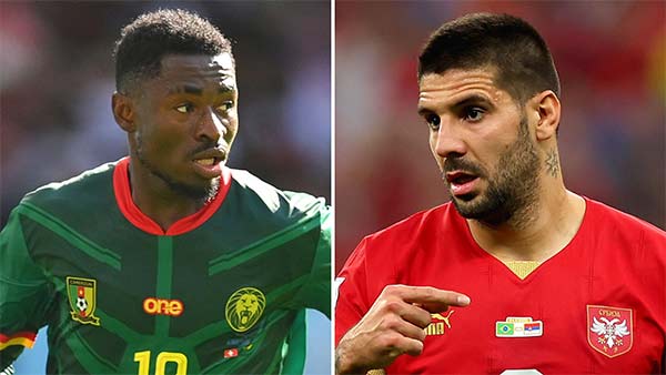 Cameroon sẽ đối đầu với Serbia ở lượt thứ hai của bảng G tại World Cup